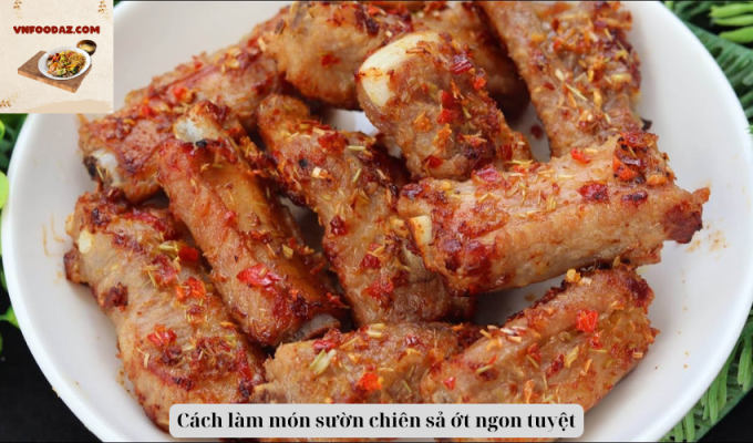 Cách làm món sườn chiên sả ớt ngon tuyệt