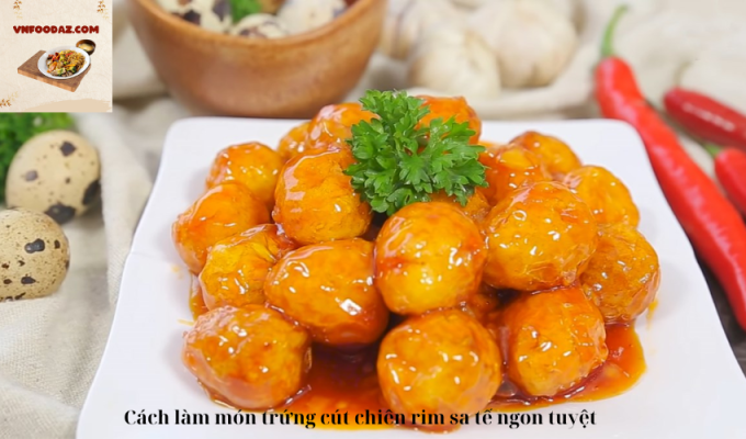 Cách làm món trứng cút chiên rim sa tế ngon tuyệt